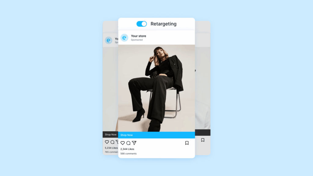 Retargeting campaign preview displaying sponsored ad content on mobile device - example of a retargeting ad. 
