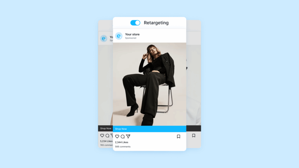 Example of a Shopify retargeting ad created when learning how to run Facebook ads for Shopify.