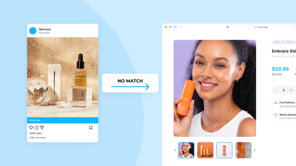 Shopify store and Facebook ads data sync issue causing ads not to convert.
